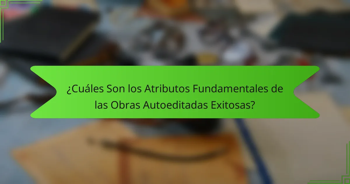 ¿Cuáles Son los Atributos Fundamentales de las Obras Autoeditadas Exitosas?