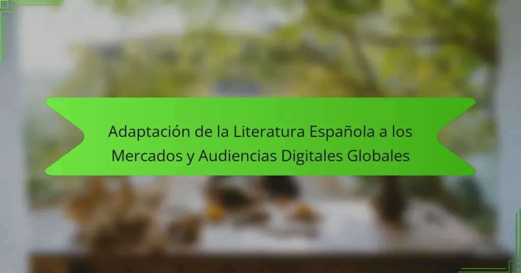 Adaptación de la Literatura Española a los Mercados y Audiencias Digitales Globales