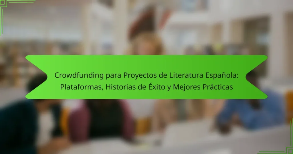 Crowdfunding para Proyectos de Literatura Española: Plataformas, Historias de Éxito y Mejores Prácticas