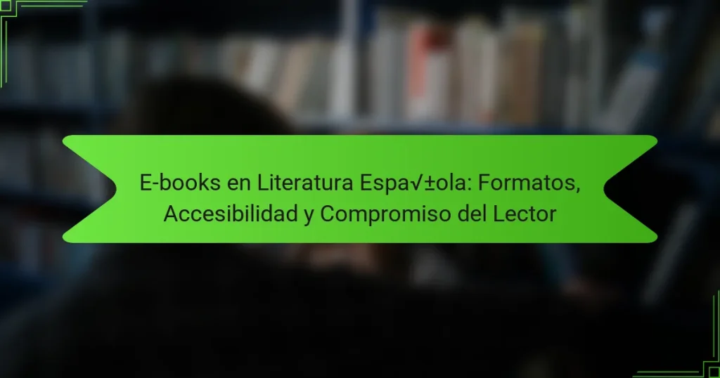E-books en Literatura Española: Formatos, Accesibilidad y Compromiso del Lector