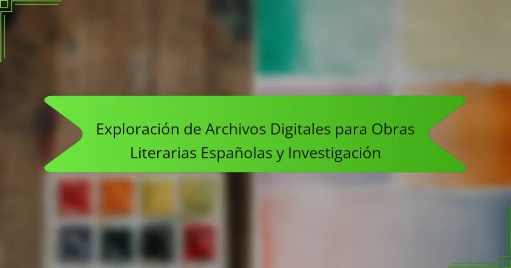 Exploración de Archivos Digitales para Obras Literarias Españolas y Investigación