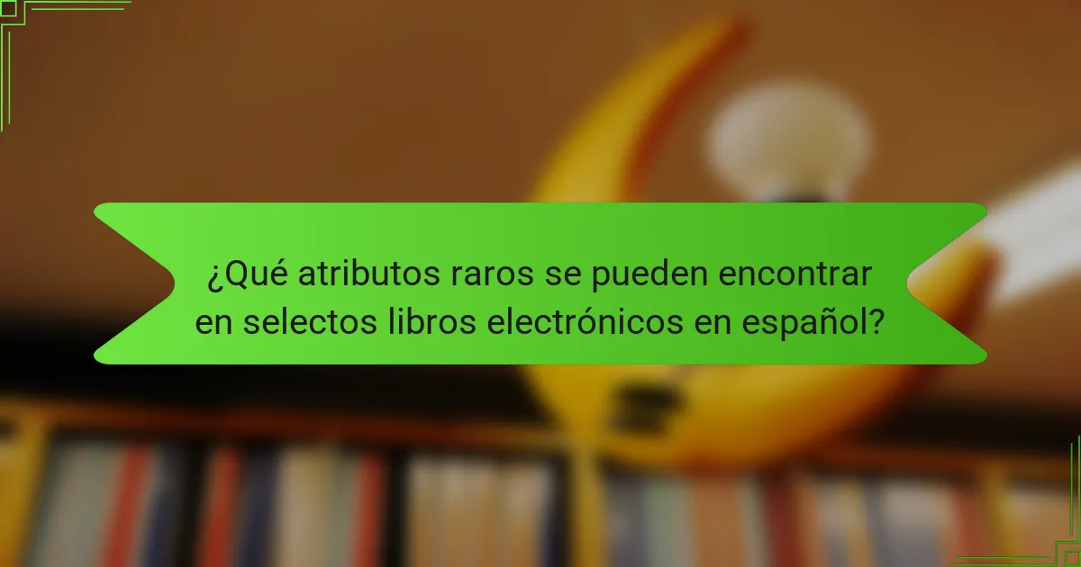 ¿Qué atributos raros se pueden encontrar en selectos libros electrónicos en español?