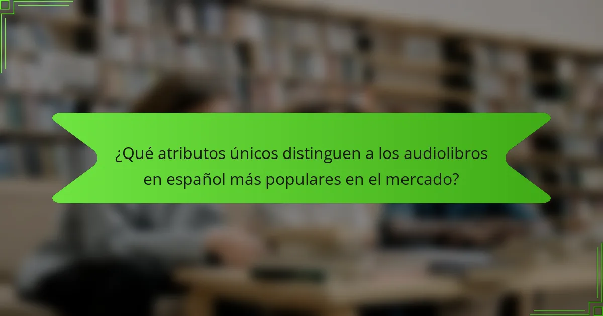 ¿Qué atributos únicos distinguen a los audiolibros en español más populares en el mercado?