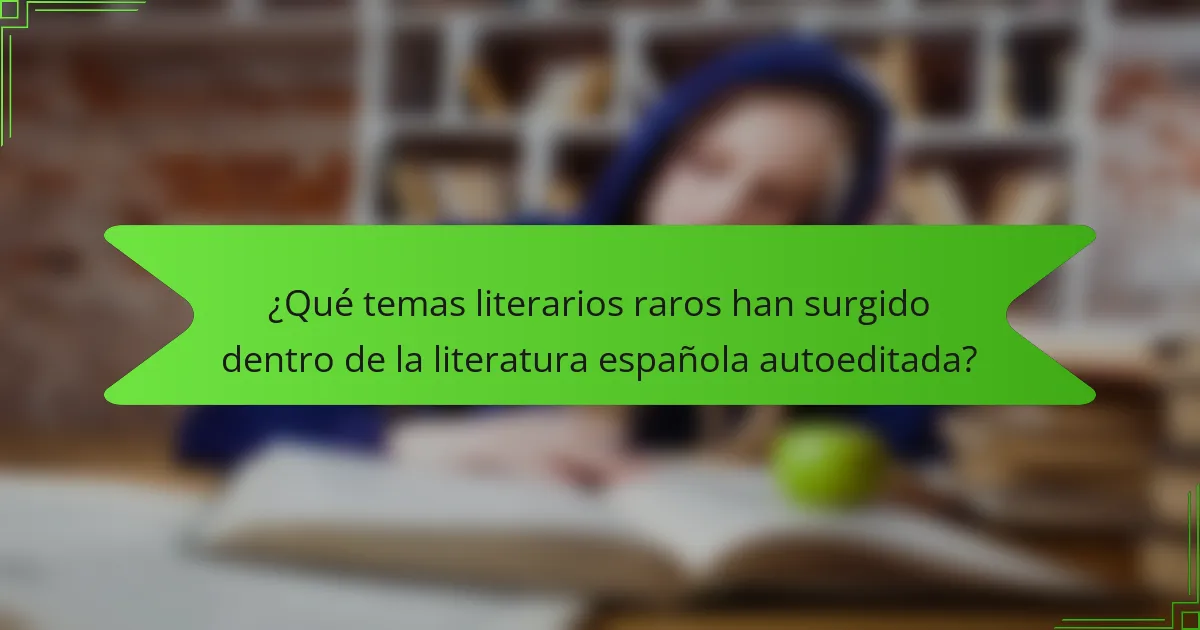 ¿Qué temas literarios raros han surgido dentro de la literatura española autoeditada?